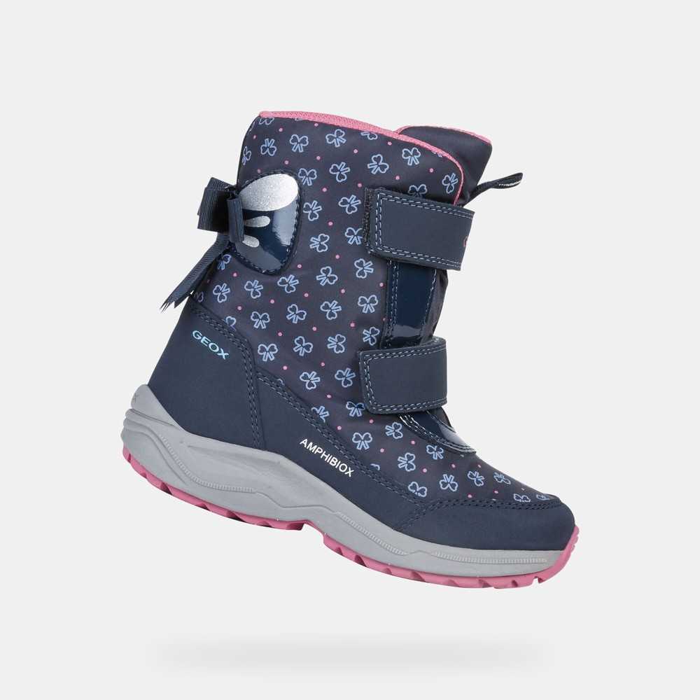 Geox Shoes Weekly Specials - Geox Amphibiox Navy Blue Kids Boots